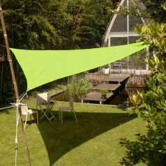 Triangular waterproof sun canopy - aniseed green